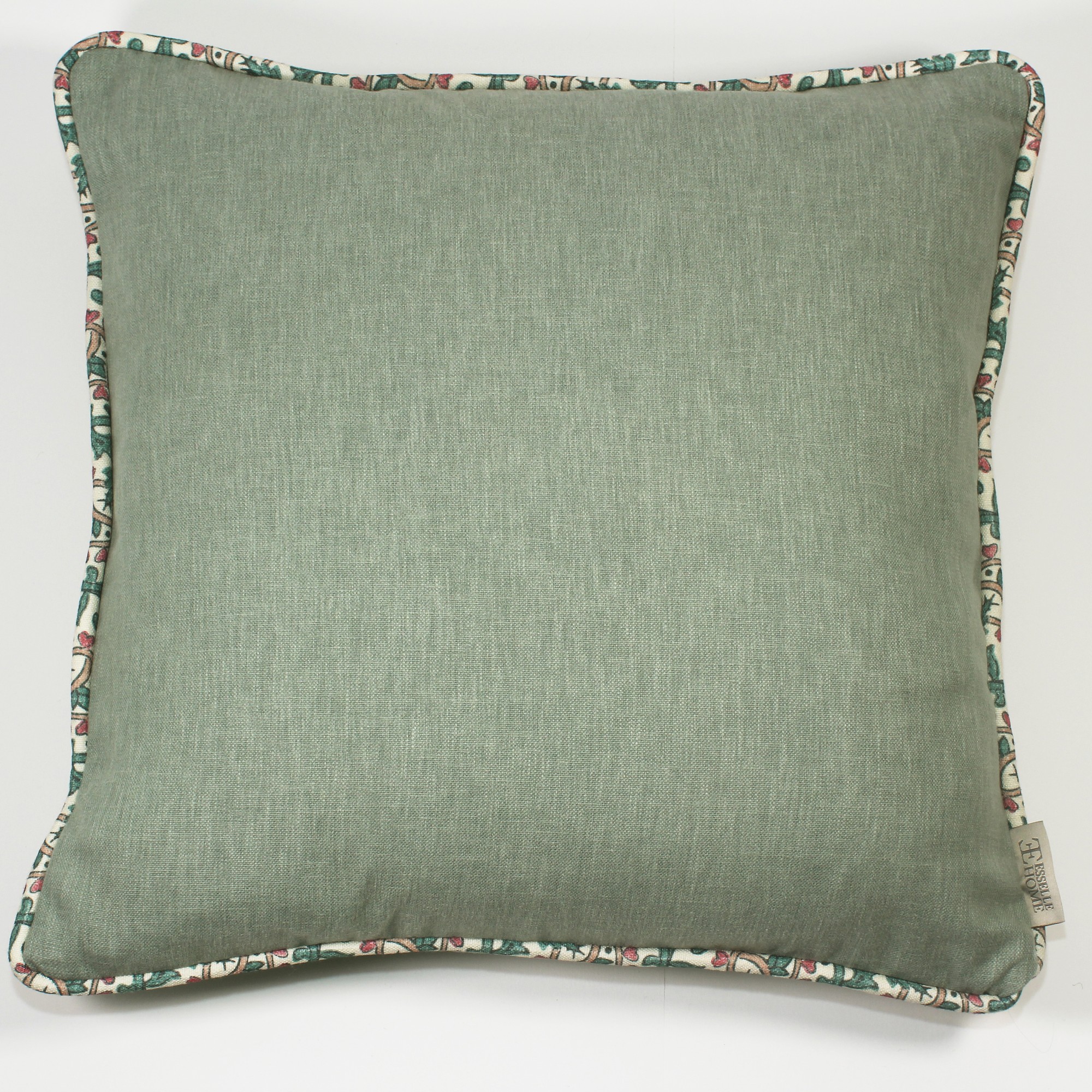 Eden Plain Veda Modern Cushion In Mineral Green